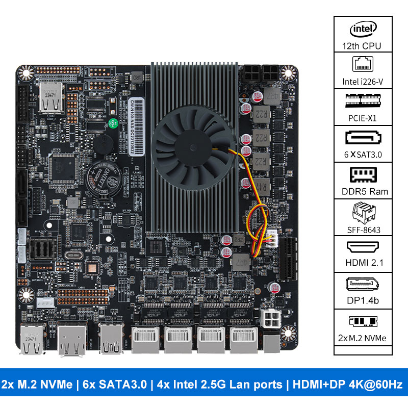 N100 NAS 마더보드 2xM.2 NVMe 4x I2 - Nas Motherboard N100 6 Sata 리뷰 및 가격