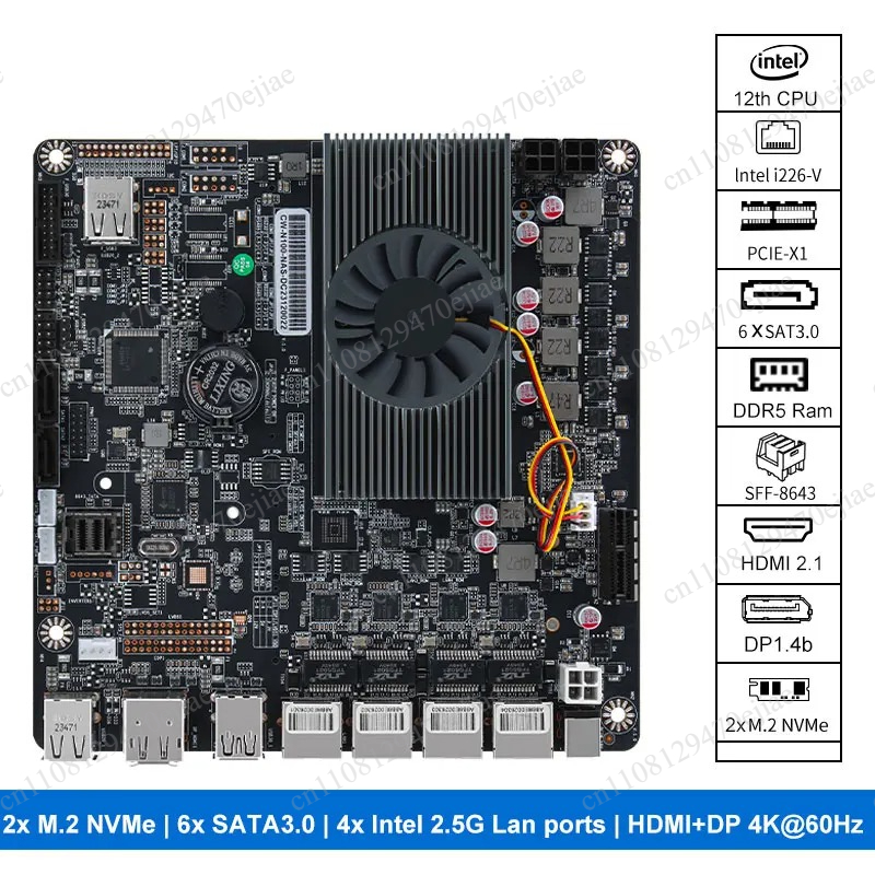 N100 미니 ITX NAS 마더보드 DDR5, 쿼드  - Nas Motherboard N100 6 Sata 리뷰 및 가격