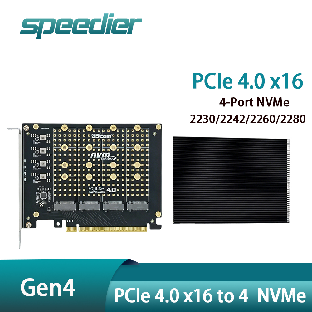 PCIe 4.0 X16 - 4 NVMe M.2 SSD  - Quad M.2 Nvme Pcie Bifurcation Card 리뷰 및 가격