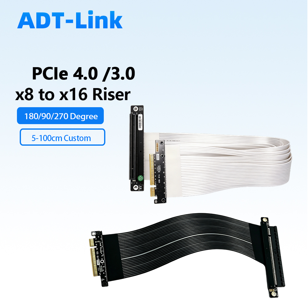 ADT-Link PCIe 4.0 / 3.0 X8 - X - Pcie 4.0 X16 Riser Cable 90 Degree 리뷰 및 가격